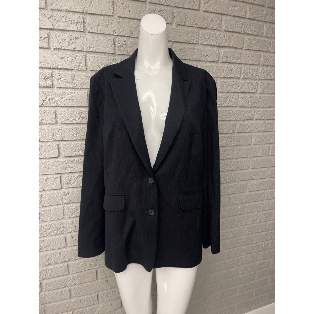 Banana Republic Women Navy Pinstripe Blazer Size 10